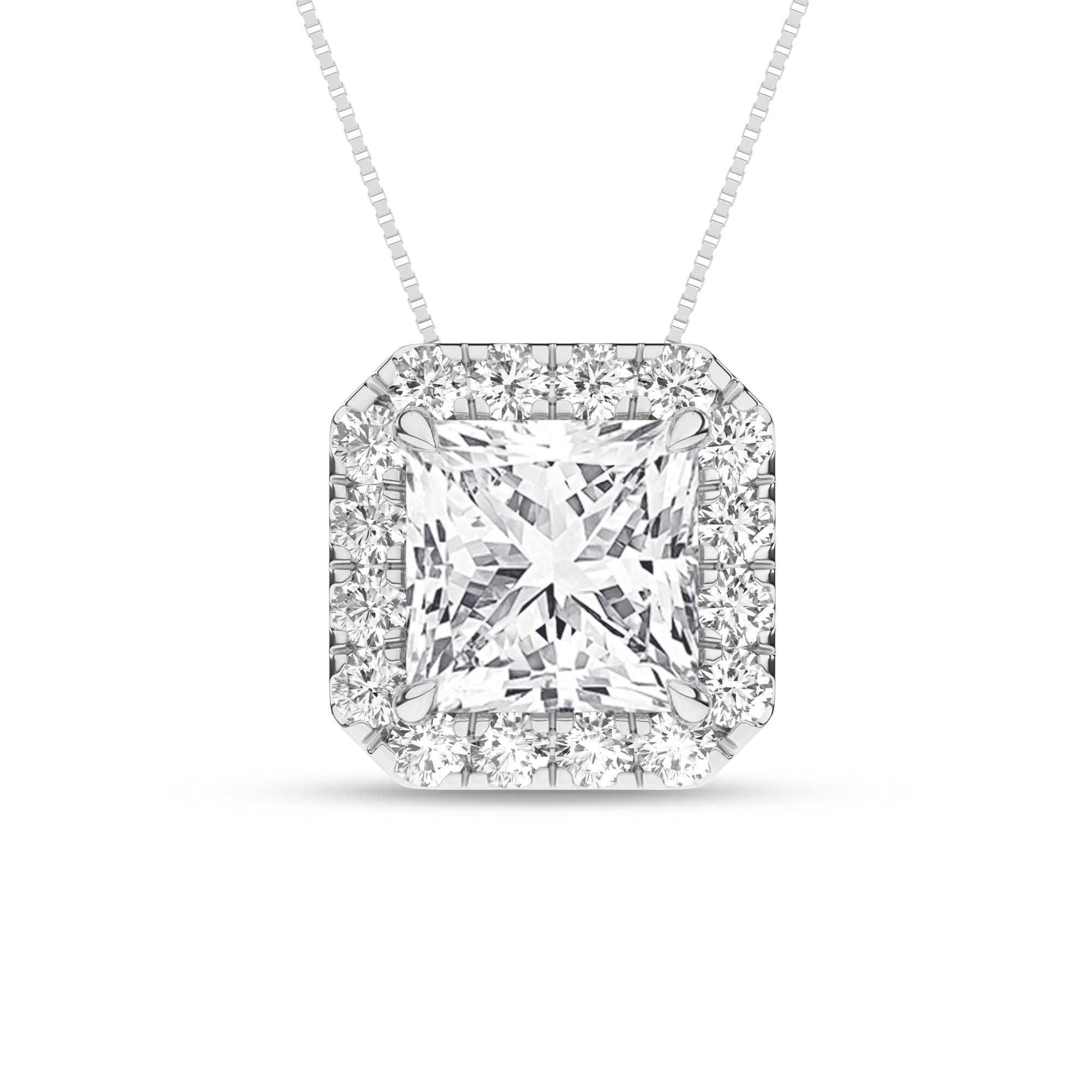 1.15Ct 14K White Gold Lab Grown Diamond Necklace 18In 1.5Dwt
