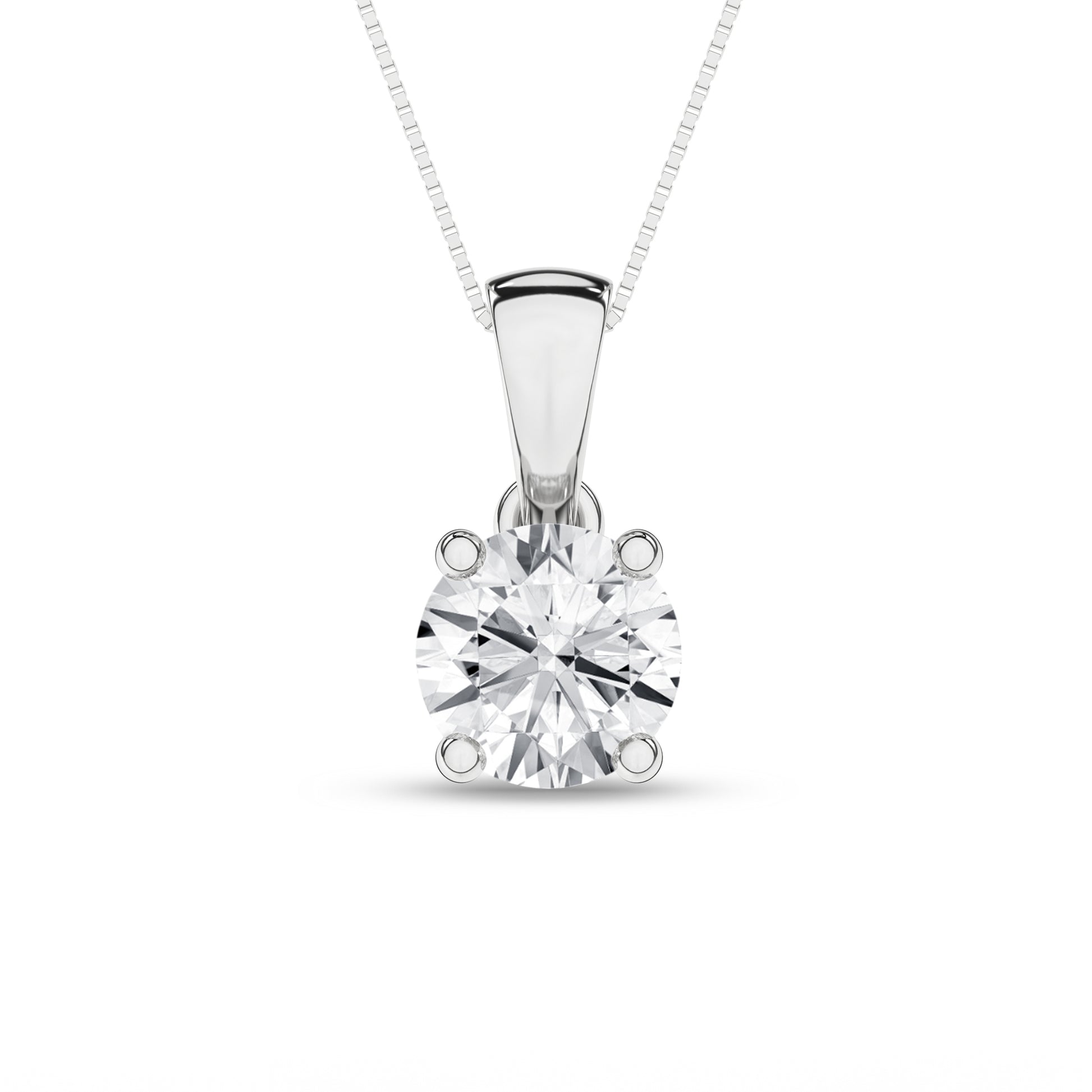 0.50Ctw 14K White Gold Lab Grown Round Diamond Solitaire Pendant Necklace 18In Igi Certified