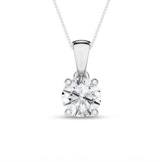 0.50Ctw 14K White Gold Lab Grown Round Diamond Solitaire Pendant Necklace 18In Igi Certified