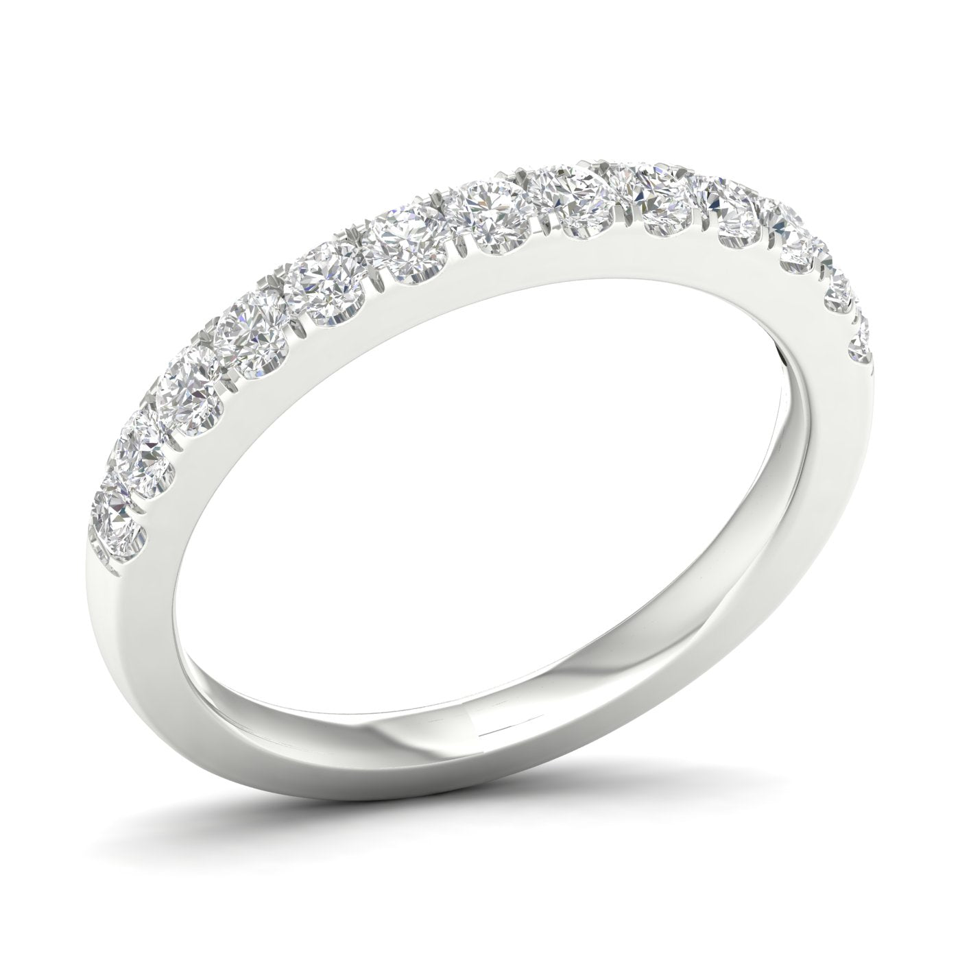 0.33Ctw 14K White Gold Lab Grown Diamond Wedding Band Size 7 1.5Dwt