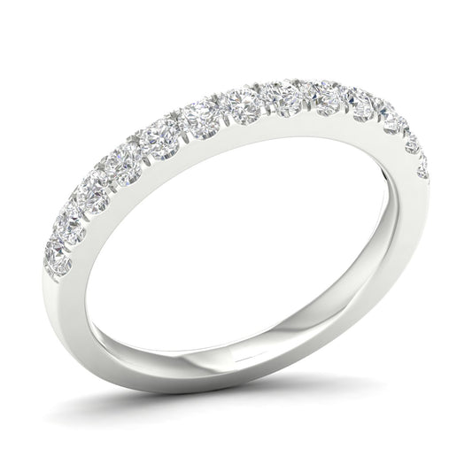 0.33Ctw 14K White Gold Lab Grown Diamond Wedding Band Size 7 1.5Dwt