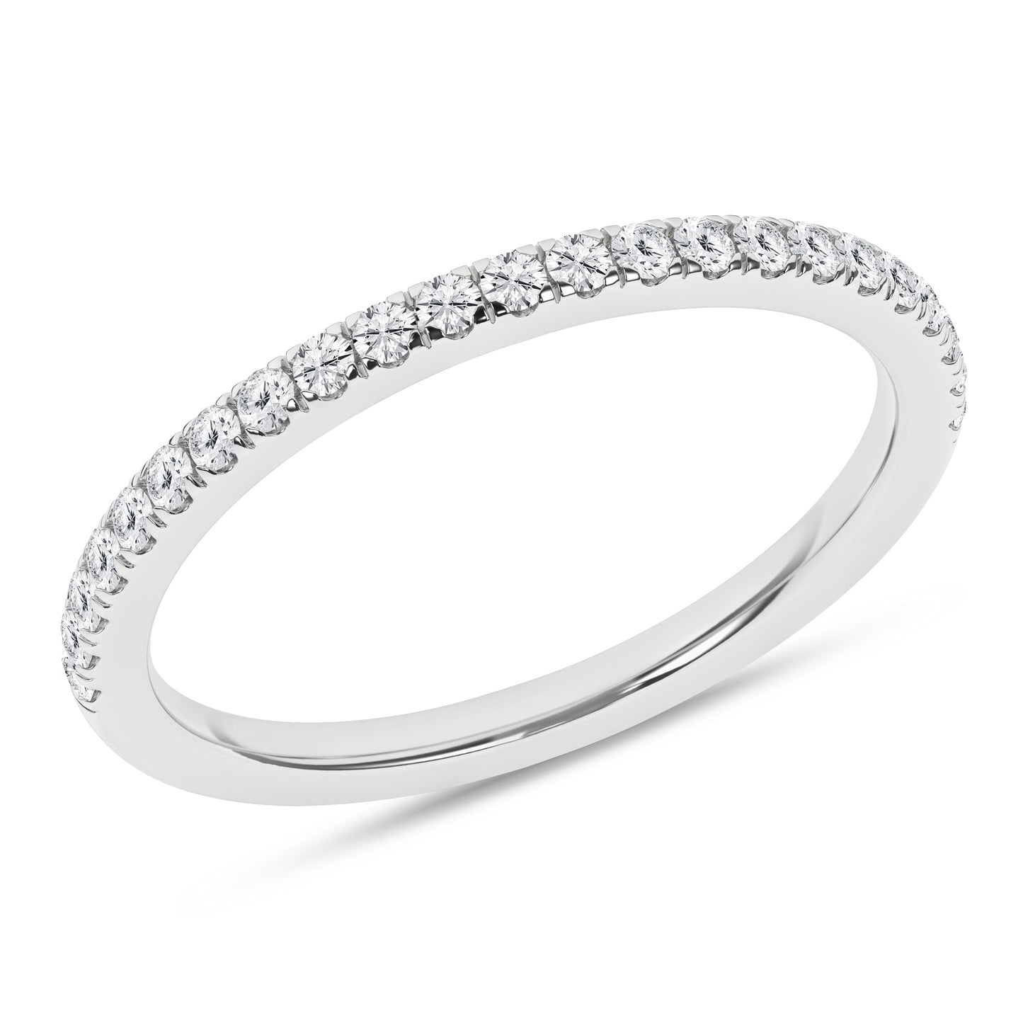0.25Ctw 14K White Gold Lab Grown Diamond Wedding Band Size 7 1.0Dwt Igi Certified