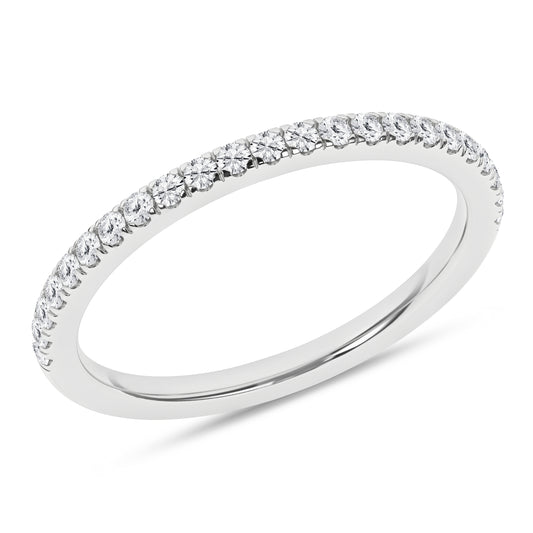 0.25Ctw 14K White Gold Lab Grown Diamond Wedding Band Size 7 1.0Dwt Igi Certified