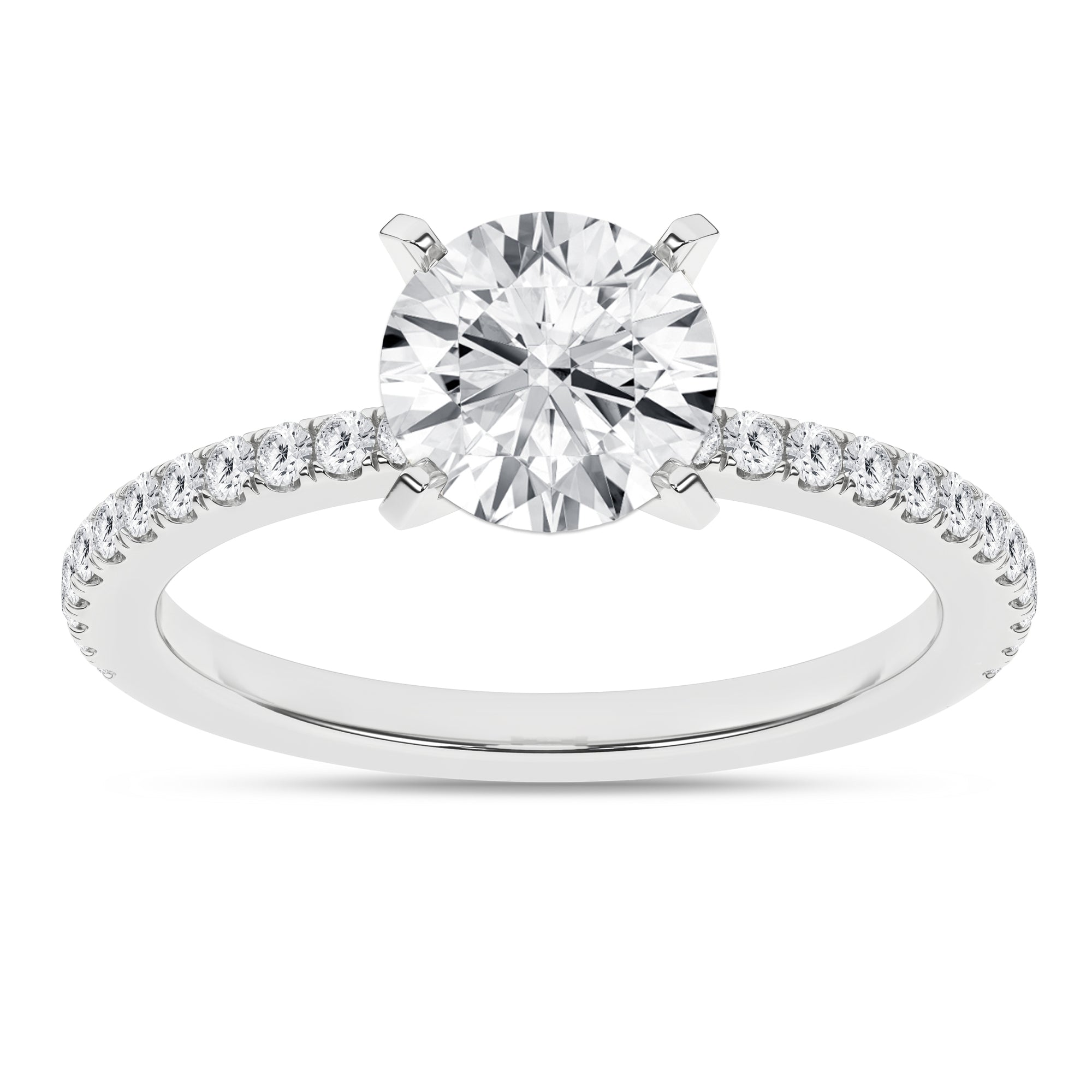 1.75Ctw 14K White Gold Lab Grown Diamond Round Solitaire Engagement Ring Size 7 1.9Dwt Igi Certified