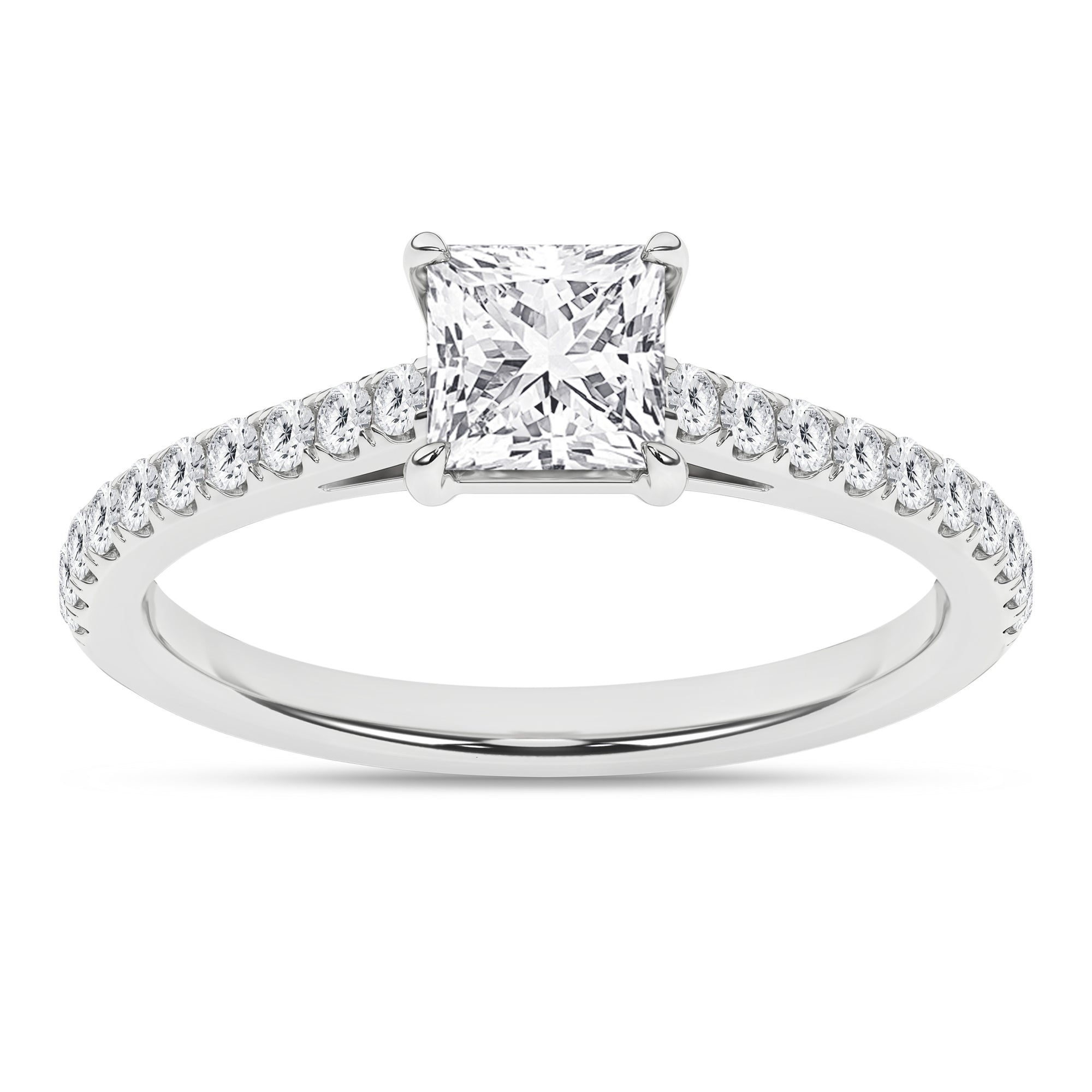 1.25Ct 14K White Gold Lab Grown Diamond Engagement Ring Size 7 1.8Dwt