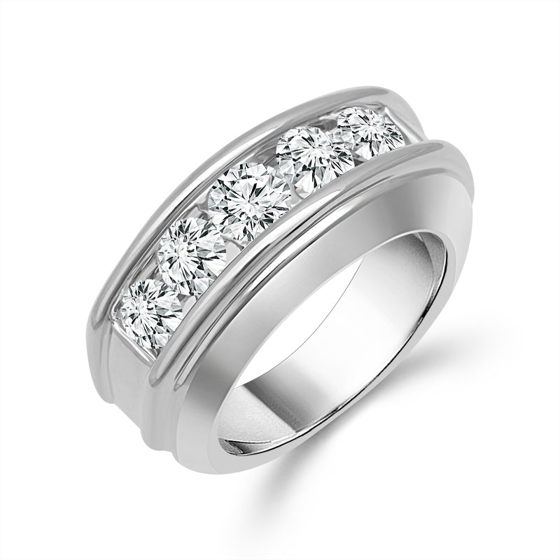 Diamond Mens Ring 1.5 ct tw 14k White Gold