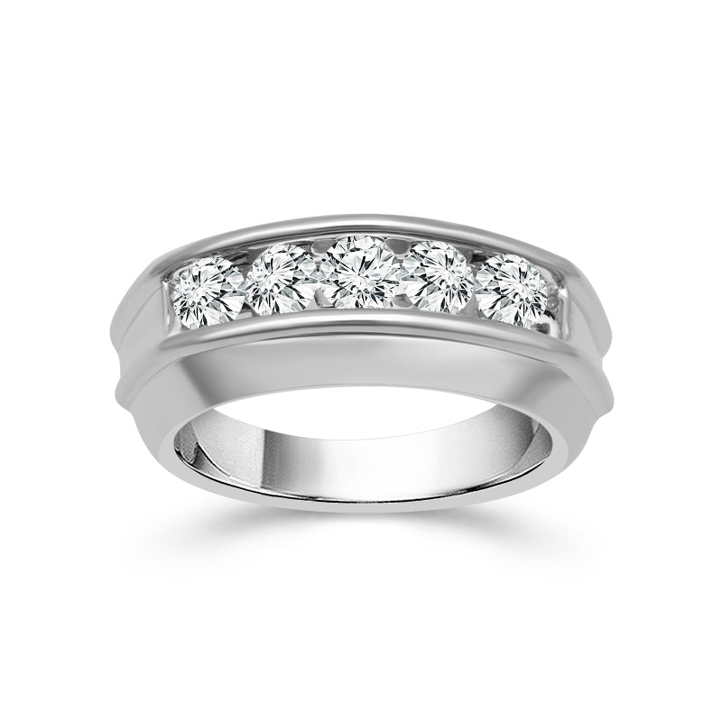 Diamond Mens Ring 2 ct tw 14k White Gold