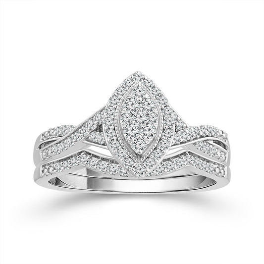 Diamond Bridal Set 0.4 ct tw 10k White Gold