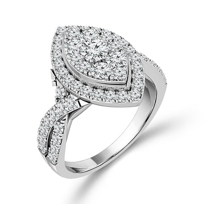 Diamond Bridal Set 1.20 ct tw 14k White Gold