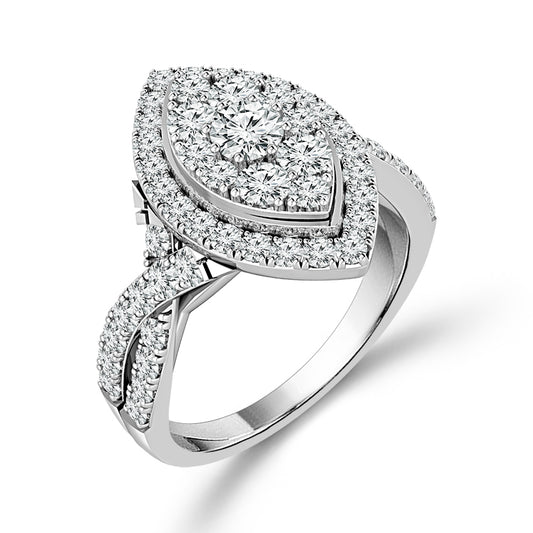 Diamond Bridal Set 1.20 ct tw 14k White Gold