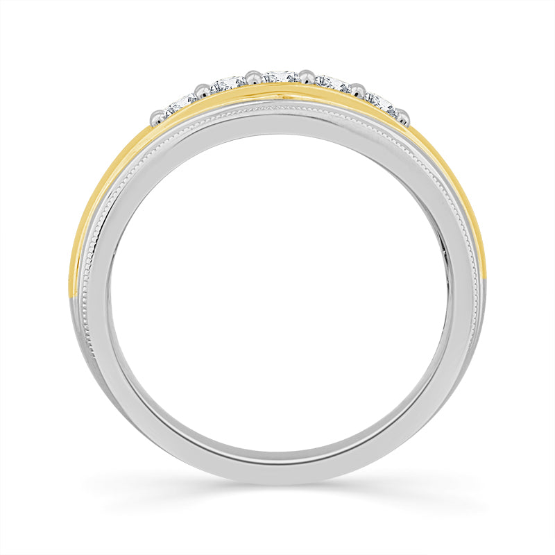 Diamond Mens Ring 0.4 ct tw 10k White Gold 10k Yellow Gold