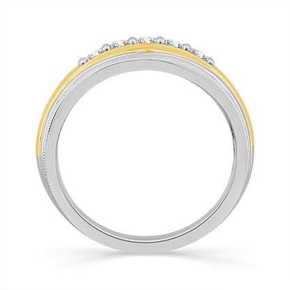 Diamond Mens Ring 0.4 ct tw 10k White Gold 10k Yellow Gold
