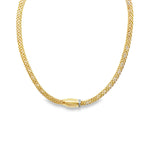 14K Two Tone  Gold Fancy Link Necklace 18In 12.2Dwt