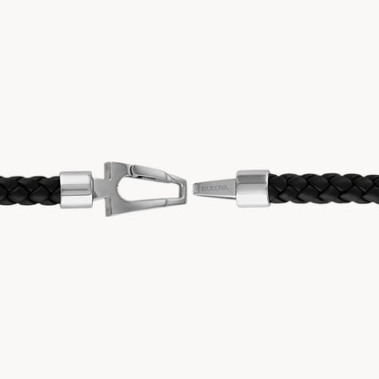 Bulova Marine Star Wrap Bracelet (Bvb1045-Sbstna) Leather Bracelet 8.5in