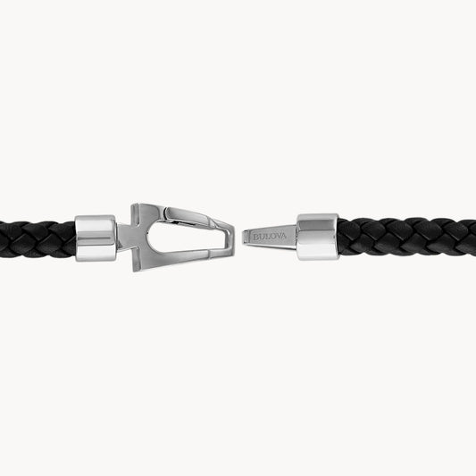 Bulova Marine Star Wrap Bracelet (Bvb1045-Sbstna) Leather Bracelet 8.5in