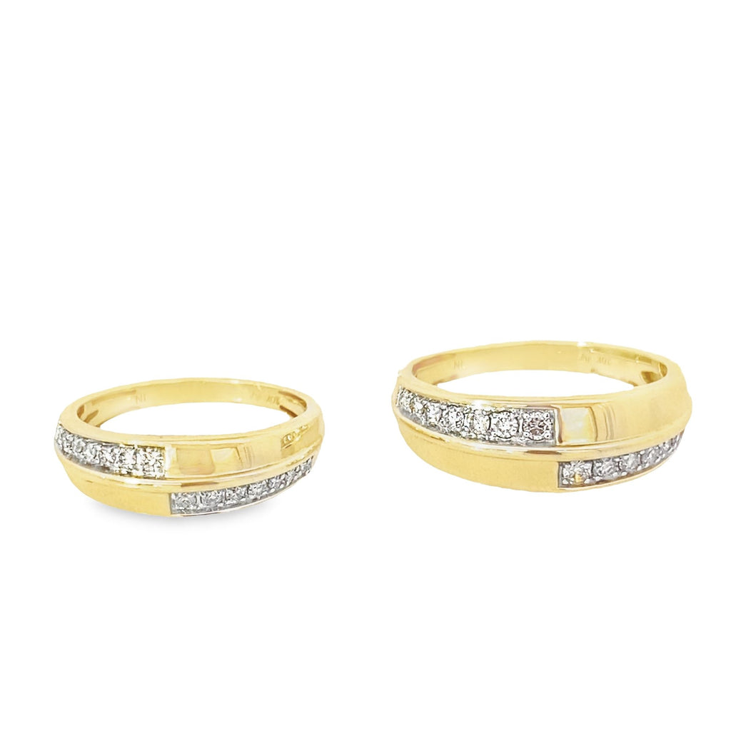 10K Yellow Gold Diamond Trio Set Size 7&10 6.1Dwt