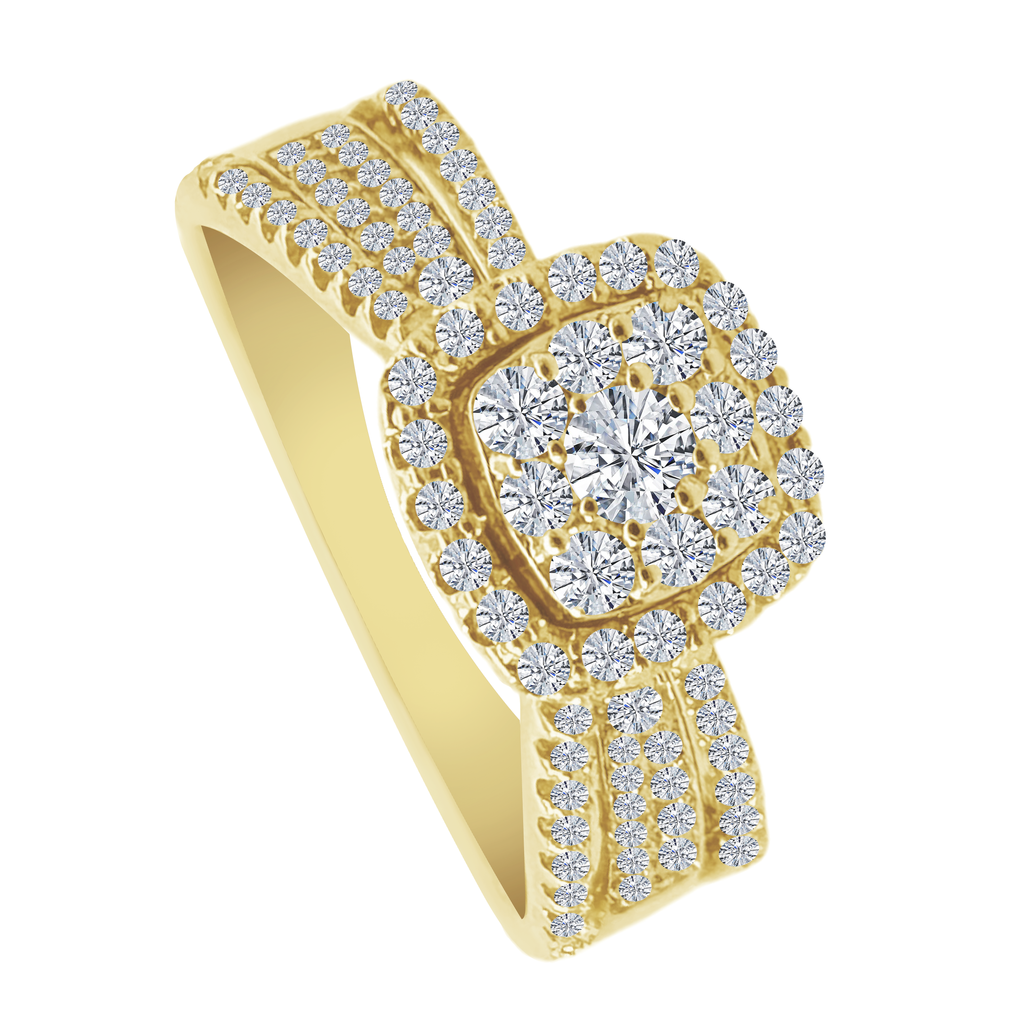 0.50Ctw 10K Yellow Gold Diamond Engagement Ring Size 7 2.3Dwt