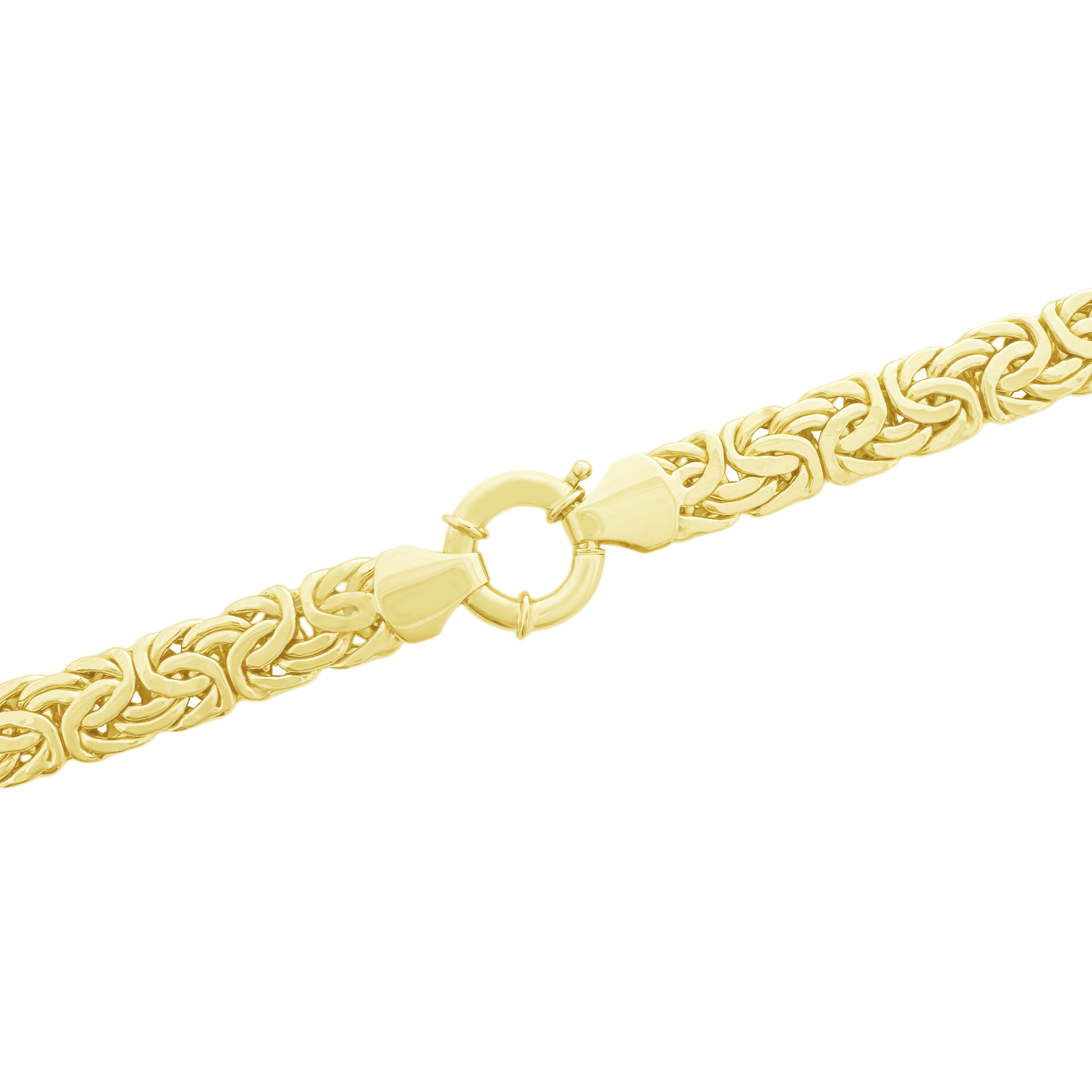 14K Yellow Gold Cz Byzantine Style Link Necklace 17In 17.4Dwt