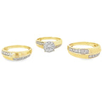 10K Yellow Gold Diamond Trio Set Size 7&10 6.1Dwt