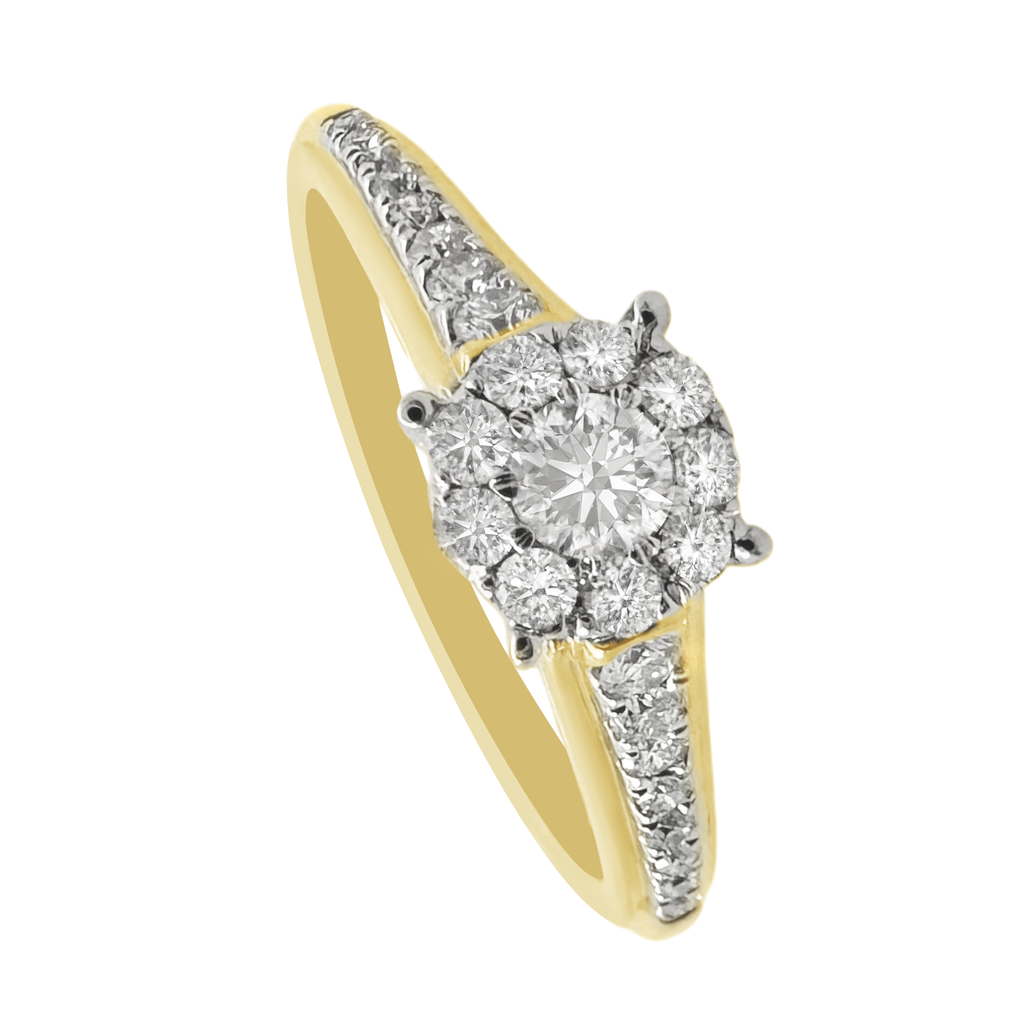 0.37Ct 14K Yellow  Gold Diamond Engagement Rings Size 7 1.7Dwt