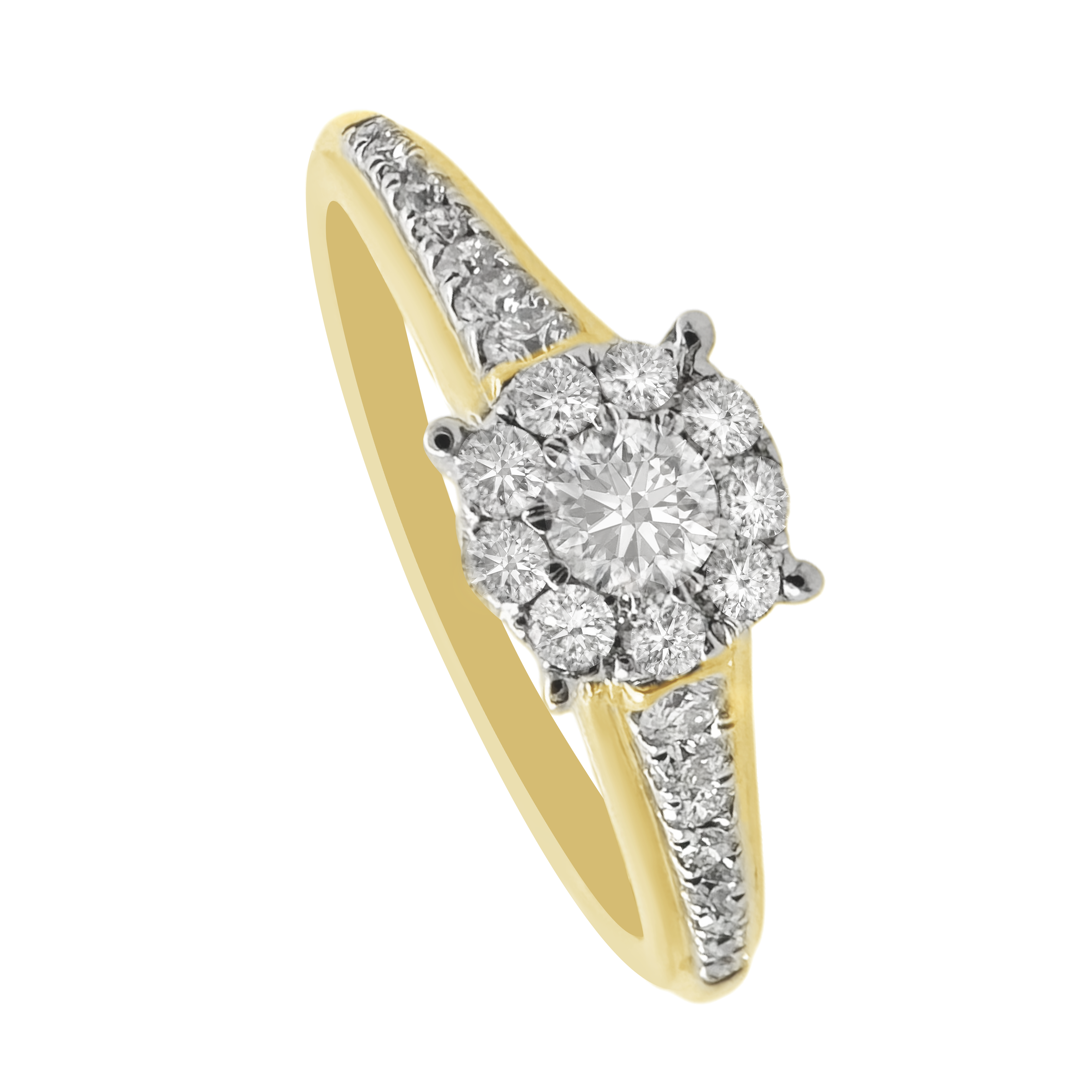 0.37Ct 14K Yellow  Gold Diamond Engagement Rings Size 7 1.7Dwt