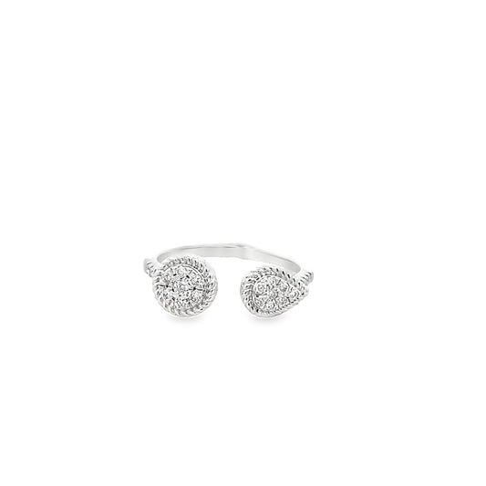 0.25Ctw 14K White Gold Diamond Fashion Ring Size 7 2.1Dwt