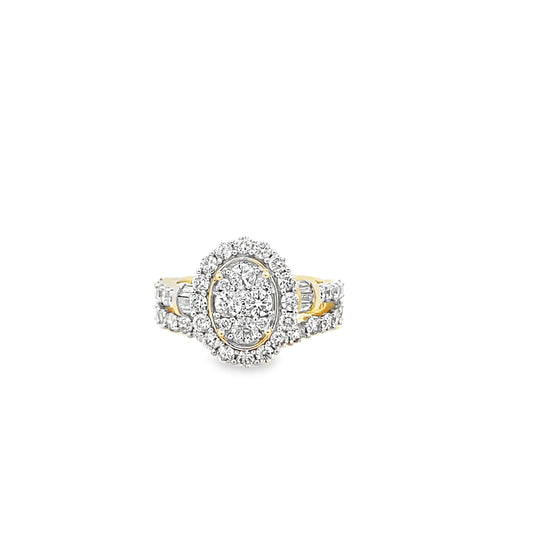 2.00Ctw 14K Yellow Gold Diamond Bridal Set 7 4.5Dwt