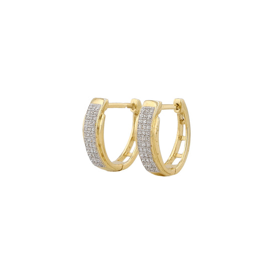 0.25 Ct 10K Yellow Gold Diamond Hoops