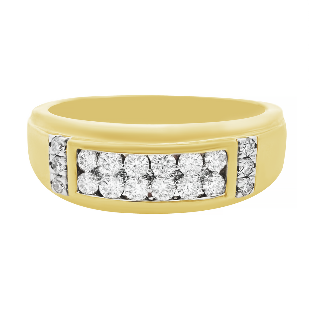 0.55Ctw 10K Yellow Gold Diamond Wedding Band Size 10 3.1Dwt