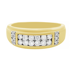 0.55Ctw 10K Yellow Gold Diamond Wedding Band Size 10 3.1Dwt