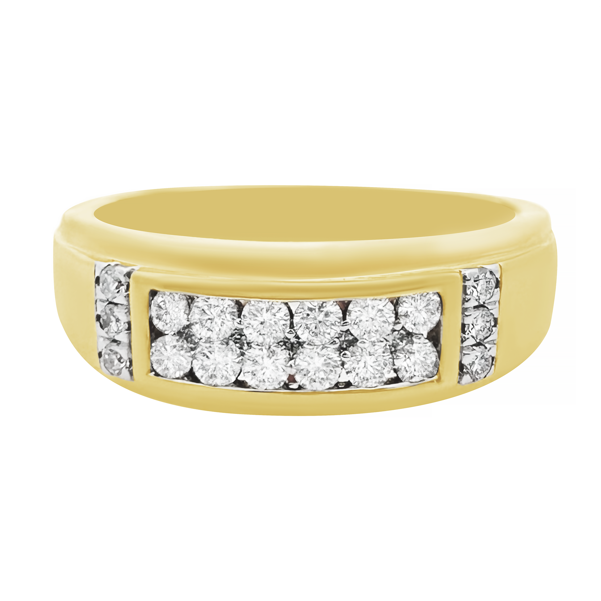 0.55Ctw 10K Yellow Gold Diamond Wedding Band Size 10 3.1Dwt