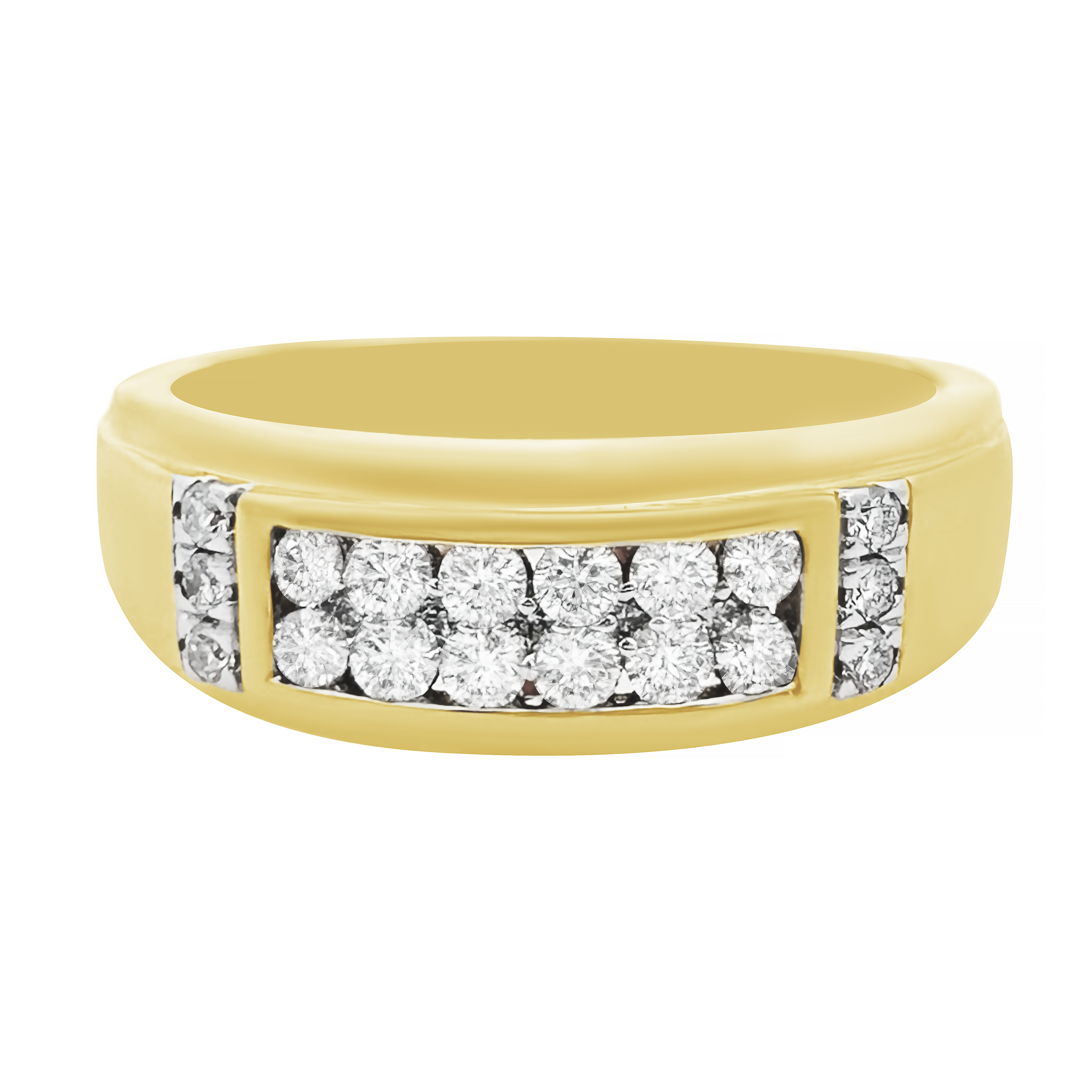 0.55Ctw 10K Yellow Gold Diamond Wedding Band Size 10 3.1Dwt