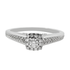 0.19Ct 14K White Gold Diamond Engagement Rings Size 7 1.4Dwt