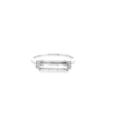 1.27 Geamgt/0.04Ctw Dird 14K White Gold Green Amethyst & Dia Ring Size 7 1.5Dwt
