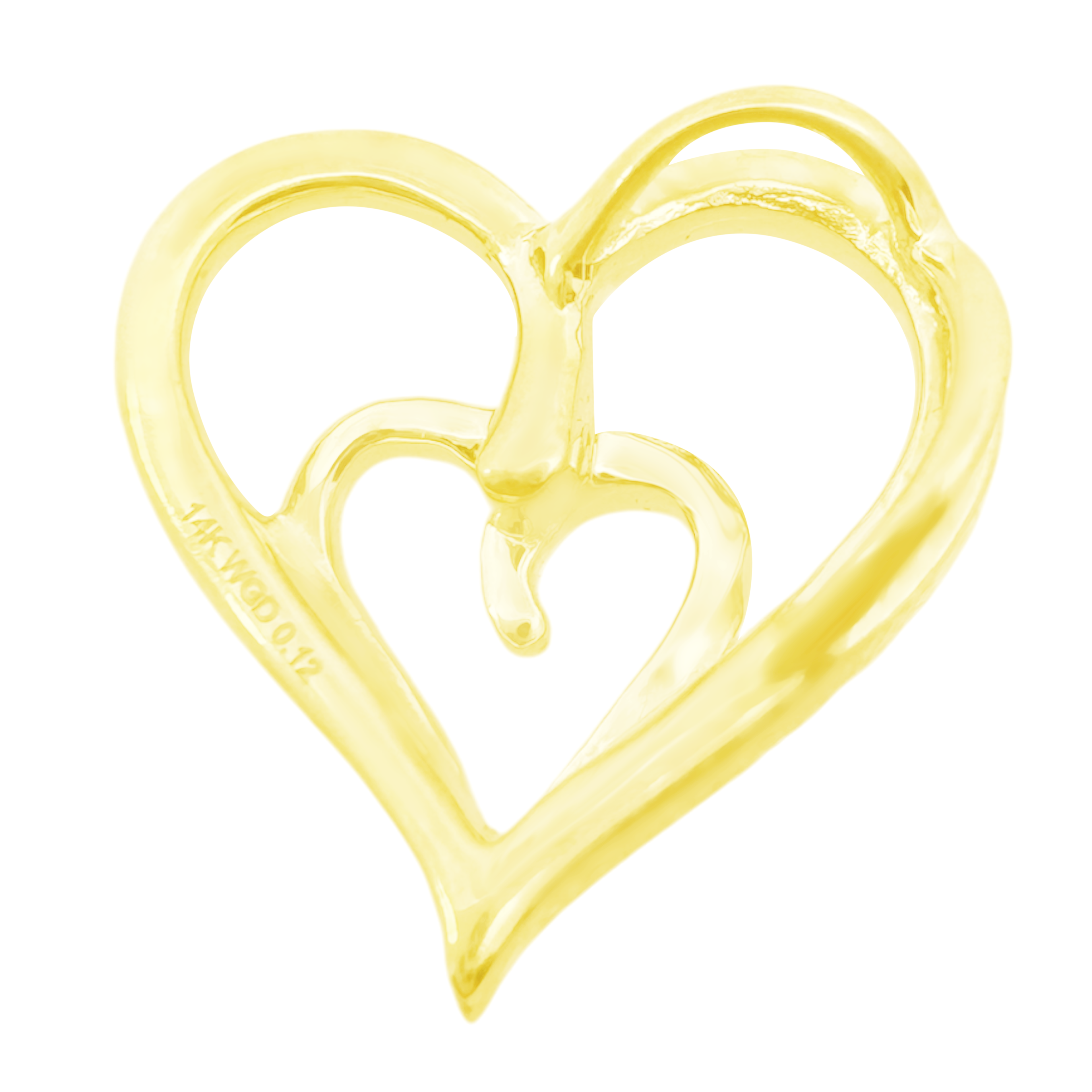 0.11Ctw 14K Yellow Gold Diamond Heart Pendant 1.3Dwt