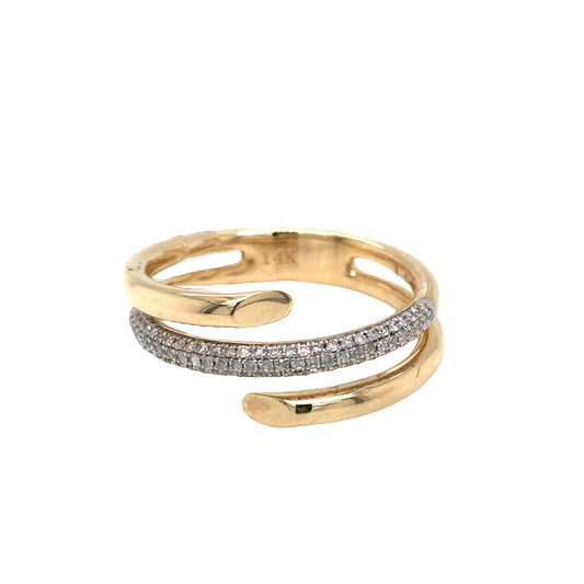 (Uj2)0.22Ctw 14K Yellow Gold Diamond Fashion Ring Size 7 2.4