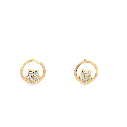 14K Yellow Gold Stud Earrings