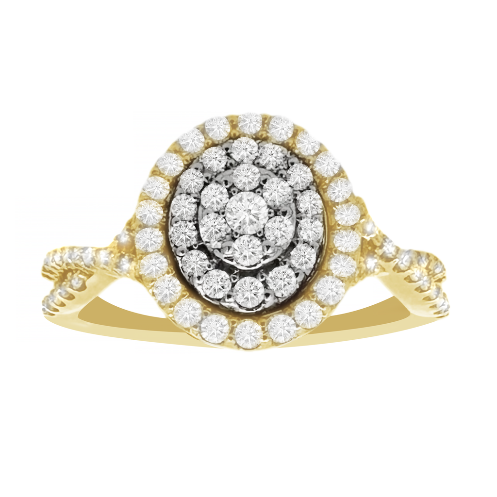 0.50Ctw 10K Yellow Gold Diamond Engagement Ring Size 7 1.9Dwt