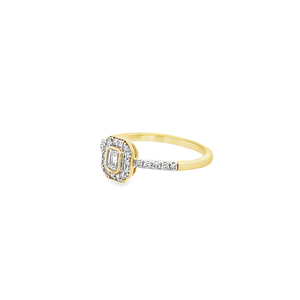 0.33Ctw 14K  Yellow Gold Diamond Lds Engagement Ring Size 7 1.3Dwt