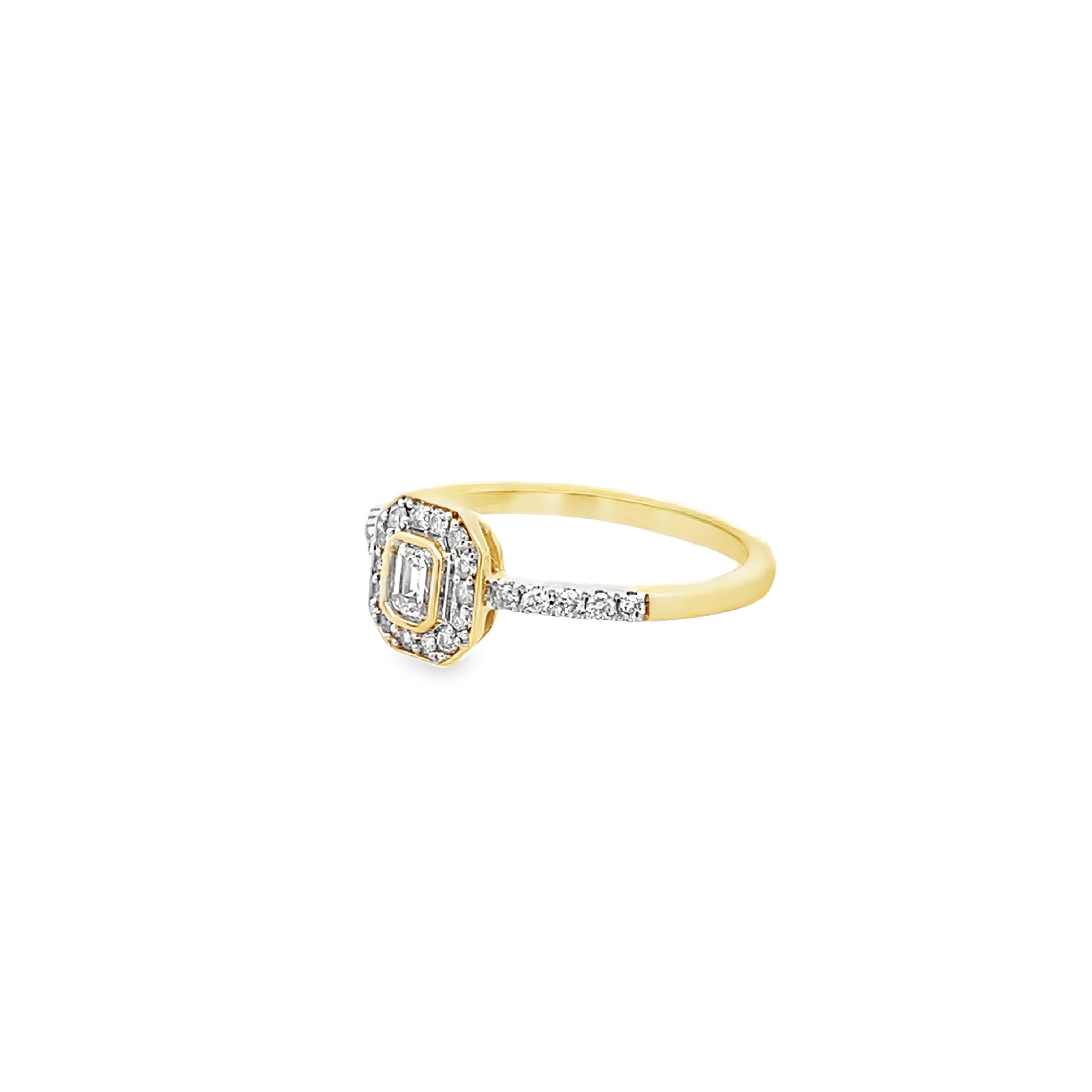 0.33Ctw 14K  Yellow Gold Diamond Lds Engagement Ring Size 7 1.3Dwt