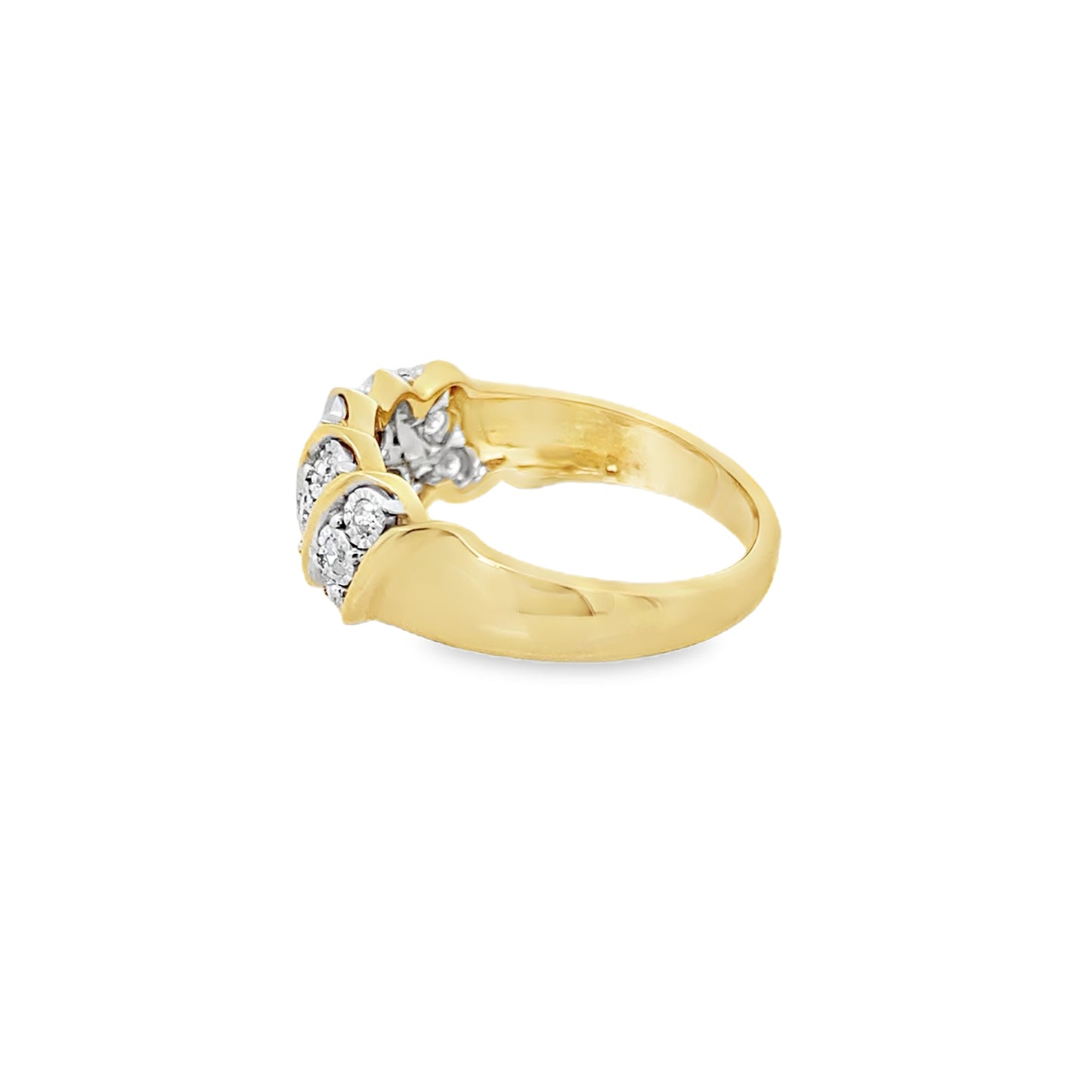 0.25Ct 10K Yellow Gold Diamond Fashion Ring Size 7 2.0Dwt