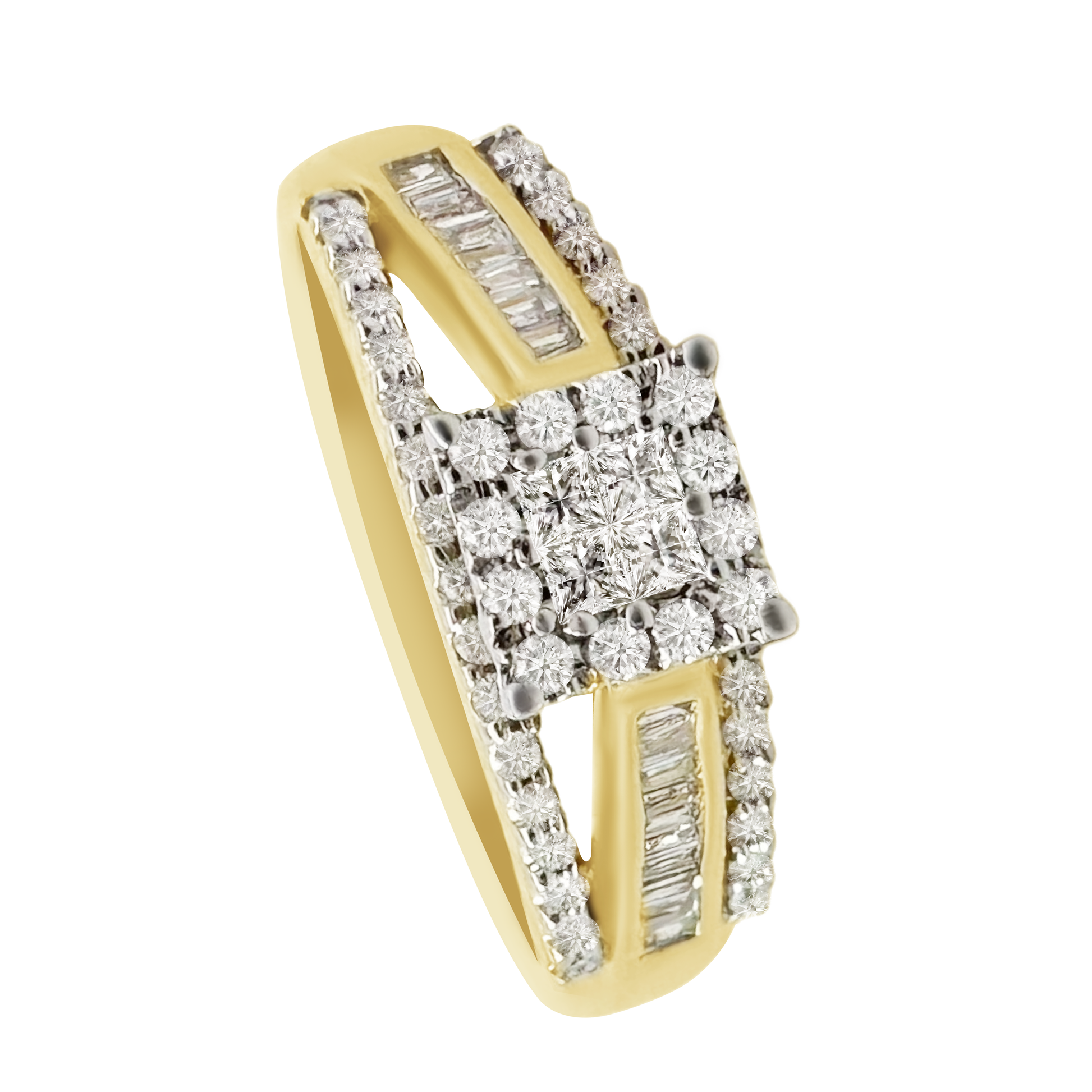 0.40Ctw 10K Yellow Gold Diamond Engagement Ring Size 7 1.9Dwt