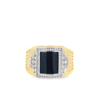 14K Yellow Gold Mens Ring W/Onyx Stone Size 11 7.4Dwt