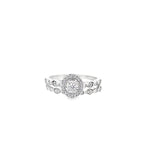 0.25Ct 10K White Gold Diamond Wedding Set Ring Size 7 2.4Dwt