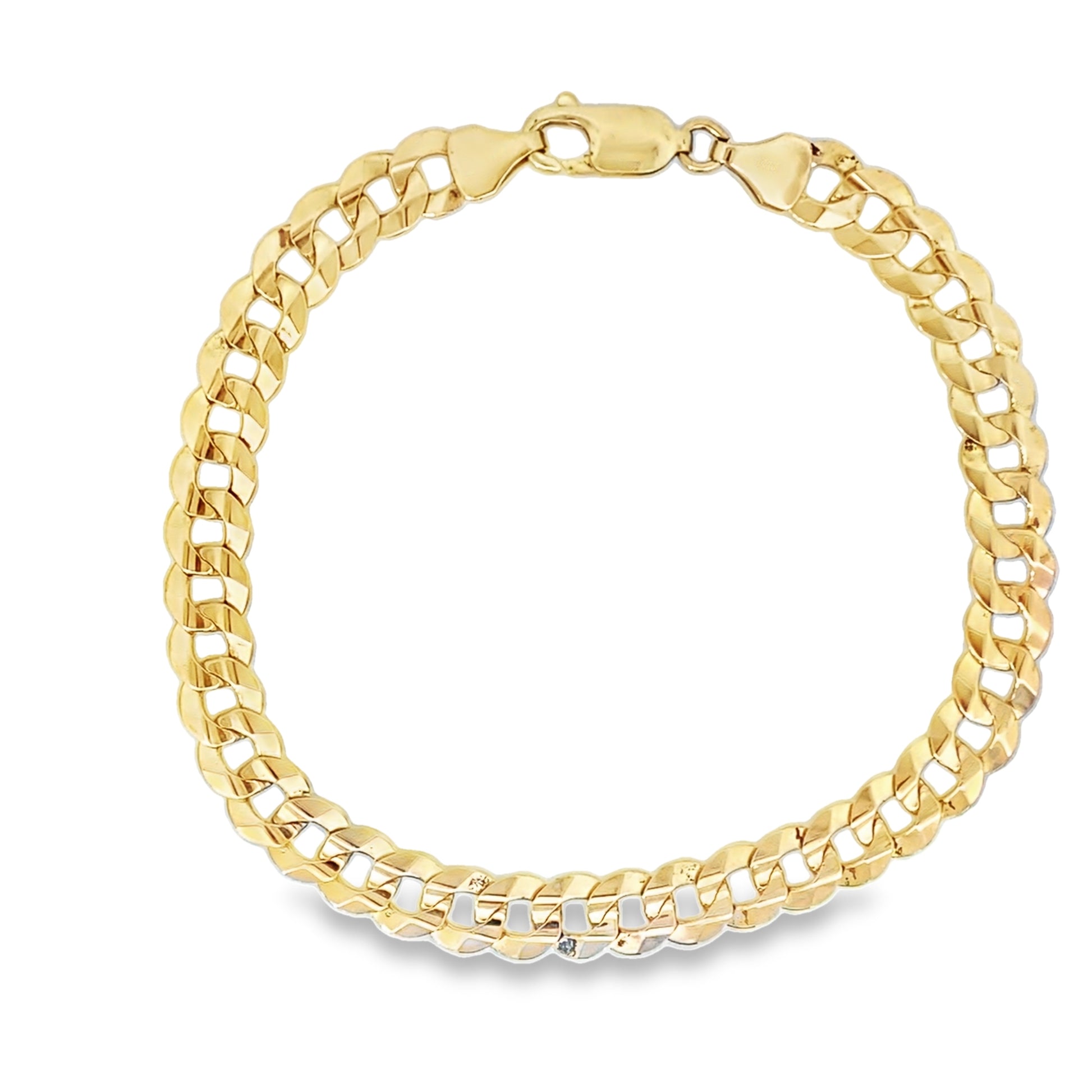 14K Yellow Gold Curb Link Bracelet 6.5Mm 8In 6.2Dwt