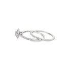 0.50Ct 14K White Gold Diamond Wedding Set Ring Size 7 2.0Dwt