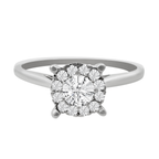 0.25Ct 14K White  Gold Diamond Engagement Rings Size 7 1.1Dwt