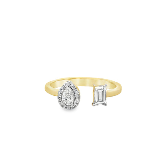 0.45Ctw 14K Yellow Gold Diamond Fashion Ring Size 7 1.6Dwt