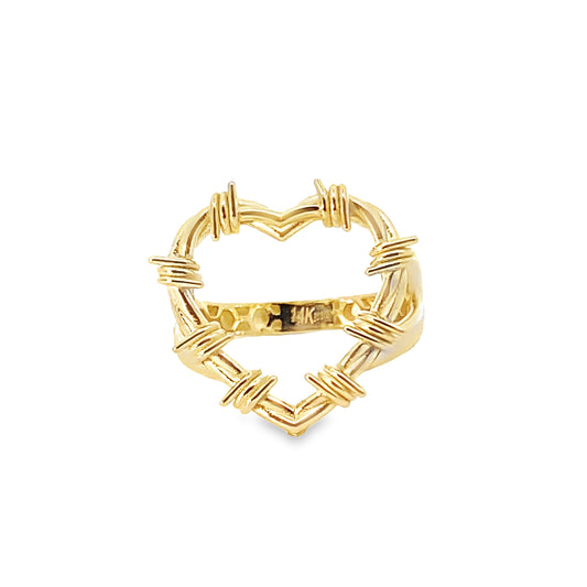 14K Yellow Gold Ladies KG Heart Ring Size 7 2.1Dwt