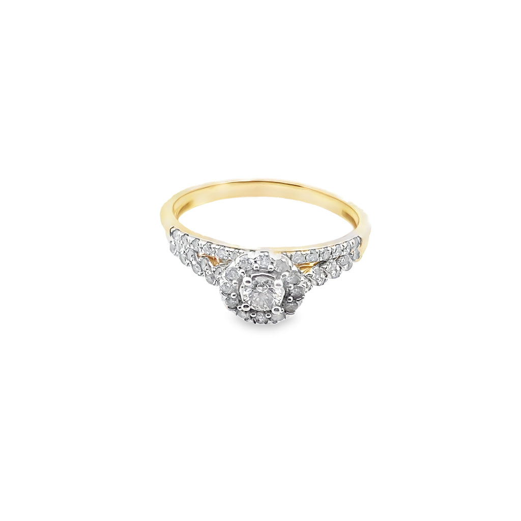 0.50Ctw 14K Yellow Gold Diamond Bridal Set Size 8 2.1Dwt